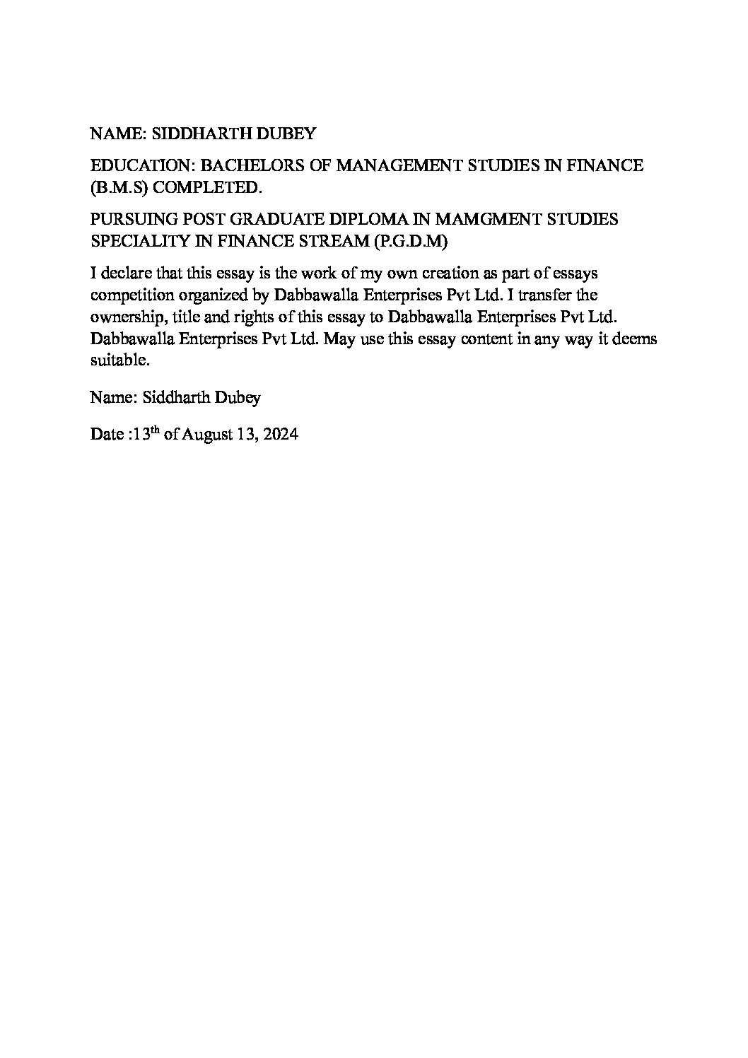 296-SIDDHARTH DUBEY NLDMSR ESSAY – Copy